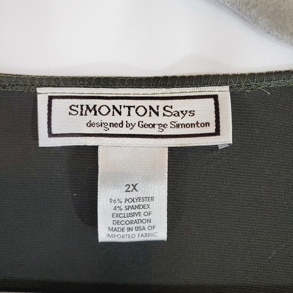 Simonton Says forest green long sleeve top 2X - Picture 4 of 5